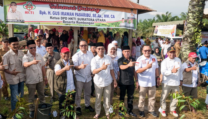 Gerindra Sumut kembali melakukan kegiatan penanaman pohon dan Pencanangan Ketahanan Pangan
