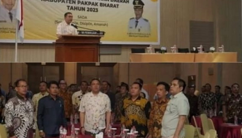 Bupati Pakpak Bharat Franc Bernhard Tumanggor membuka Rapat Kerja Daerah Pakpak Bharat Tahun 2023. Rapat tersebut berlangsung, Kamis (16/2/2023), di Sinabung Hills, Berastagi.