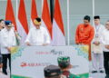 Presiden RI Joko Widodo (Jokowo) meresmikan Terminal Tipe A Amplas di Kelurahan Timbang Deli, Kecamatan Medan Amplas dan Terminal Tipe A Tanjung Pinggir, Kota Pematangsiantar, Sumut, Kamis (9/2/2023)