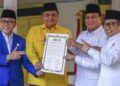 Ketum Partai Gerindra Prabowo Subianto bertekad untuk tidak menngecewakan parpol-parpol yang telah mendukungnya. Selain itu, Menhan RI tersebut juga mengaku terharu karena mendapatkan dukungan dari Partai Golkar, PKB, dan PAN untuk Pilpres 2024.