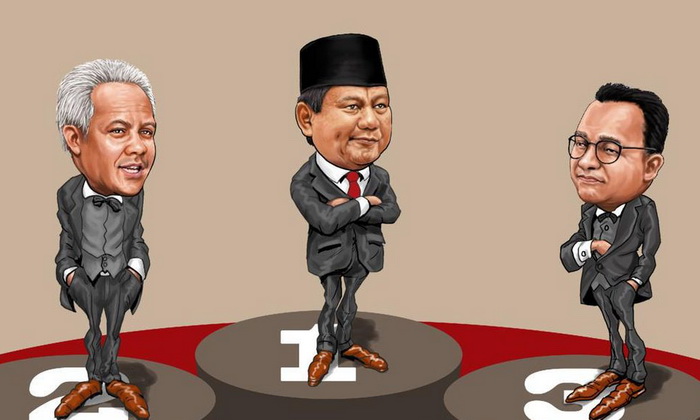 Hasil survei belakangan ini terkesan hanya dipuncaki satu nama, yaitu Prabowo Subianto. Termasuk yang terbaru, Lembaga Survei Voxpol Center Research & Consulting yang merilis simulasi tiga paslon di Pemilu 2024.