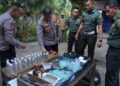 Tim Gabungan Poldasu, Kodam I Bukit Barisan, Badan Narkotika Nasional Sumut, menggerebek barak judi dan narkoba di Dusun Tanjung Pamah, Desa Namo Rube Julu Tanjung Pamah, Kecamatan Kutalimbaru, Deli Serdang, Selasa (7/11/2023).