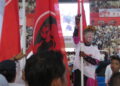 Pro Jokowi (Projo) Sumatera Utara (Sumut) mewarnai Kampanye Prabowo Gibran, di Gedung Olahraga (GOR) Serbaguna Pancing Jalan Williem Iskandar, Sumatera Utara, Sabtu (13/1/2024).