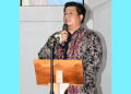 Bupati Samosir Vandiko T Gultom mengikuti Ibadah Jumat Agung di Gereja Katolik St Antonio Maria Claret Tomok, Simanindo, Jumat (29/3/2024)