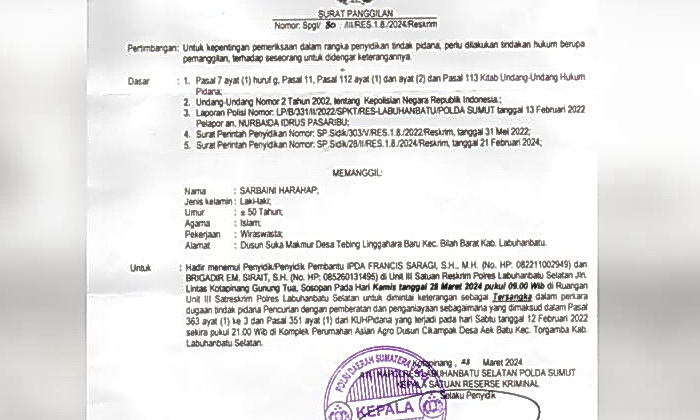 Kasus penganiayaan dan pencurian yang selama 2 tahun pernah ditangguhkan kembali dibuka Polres Labuhanbatu Selatan.