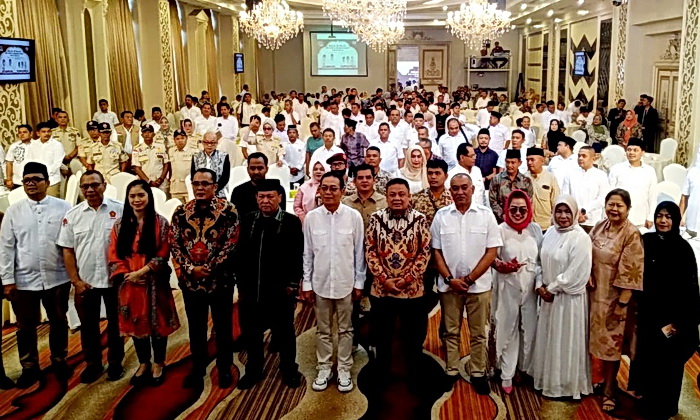 Peningkatan program kerja membantu agenda presiden dan persiapan pilkada, menjadi topik dalam halal bi halal DPD Gerindra Sumut, Sabtu (4/5/2024), di Regale Convention Hall.