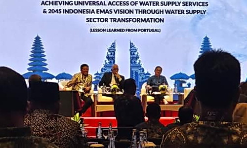 Wakil Bupati Pakpak Bharat H Mutsyuhito Solin Dr MPd menghadiri 'Achieving Universal Access Of Water Supply Services And 2045 Indonesia Emas Vision Through Water Supply Sector Transformation', di Grand Hyatt Bali, Nusa Dua, Bali (23/5/2024).