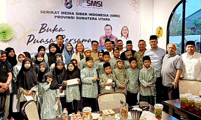 Pengurus Serikat Media Siber Indonesia Provinsi Sumatera Utara (SMSI) Provinsi Sumatera Utara mengakhiri Safari Ramadhan 1446 H dengan menggelar buka puasa bersama, Minggu (24/3/2025).