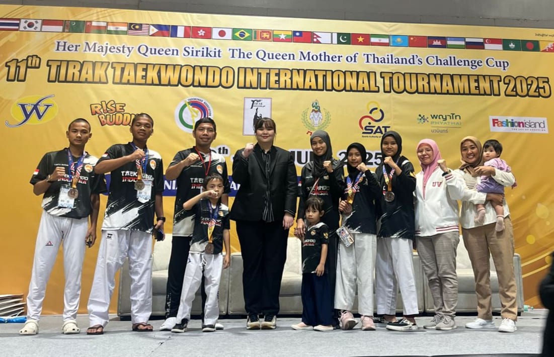Dojang KTTC Medan Johor meraih prestasi membanggakan pada ajang 11th Tirak Taekwondo International Tournament 2025 di Bangkok, Thailand. Istimewa