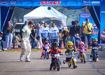 Kurangi Ketergantungan Gadget melalui Olahraga, Lanud Halim Perdanakusuma Fasilitasi Ratusan Atlet di “Brave Little Riders Pushbike Race”
