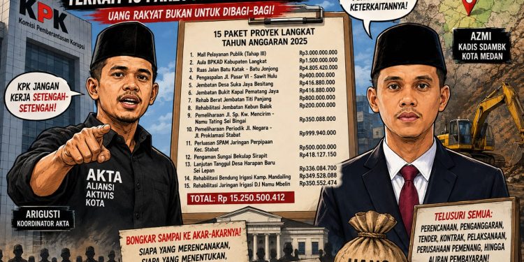 Dugaan Korupsi 15 Proyek di Langkat, Aliansi Aktivis Kota Desak KPK Periksa Kadis SDAMBK Medan
