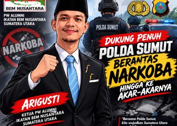 Ketua Alumni Ikatan BEM Nusantara Sumut Dukung Polda Sumut Berantas Narkoba