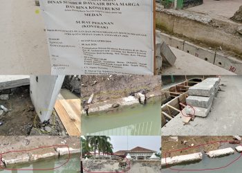 UDitch Pecah dan Rompal di Proyek Drainase Jalan Baru-Jalan Andansari Kel. Terjun Rp. 6,9 Miliar, SDABMBK Medan dan Kontraktor Bungkam, LP3 : APH Cegah Kerugian Negara, Jangan Makan Gaji Buta