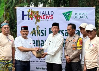 Hallonews Gelar Aksi Sosial di Pandeglang, Tanam Pohon, Bansos hingga Pengobatan Gratis